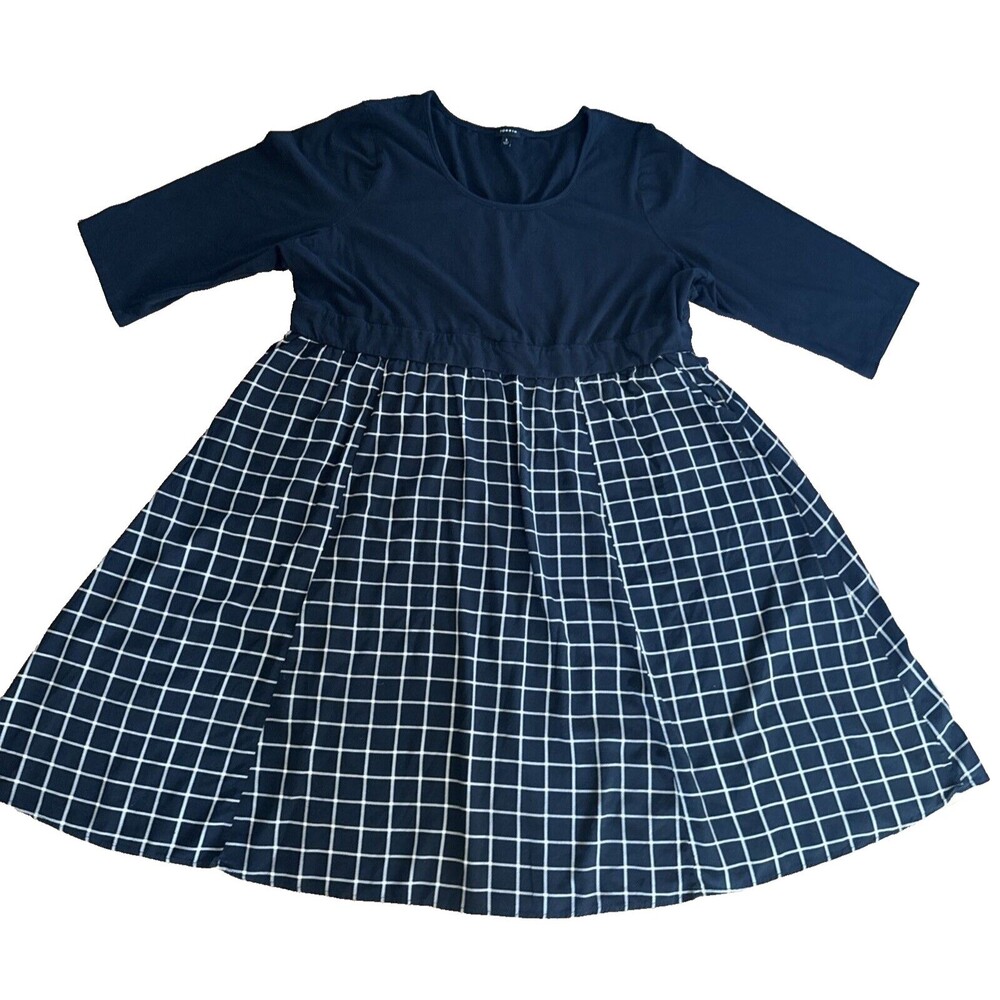 TORRID Women's Plus 5X Black Plaid Knit Fit & Flare Midi Dress Cocktail Workwear